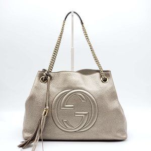 Authentic Gucci Soho on Chain Leather Shoulder Bag